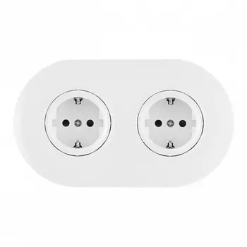 Розетка двойная с заземлением и шторками в комплекте с рамкой (белый) Arte Milano SET08-2 SET08-2-40-1x2 white