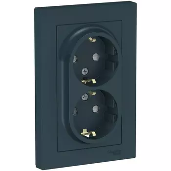 Розетка двойная с заземлением (изумрудный) Systeme Electric AtlasDesign ATN000826