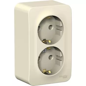 Розетка двойная с заземлением (молочный) Systeme Electric Blanca BLNRA010202