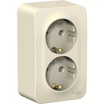 Розетка двойная с заземлением (молочный) Systeme Electric Blanca BLNRA010212