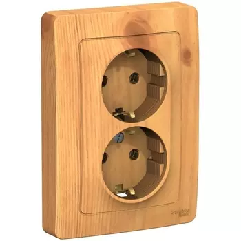 Розетка двойная с заземлением (ясень) Systeme Electric Blanca BLNRS001025