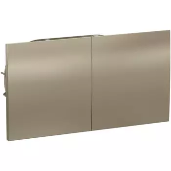 Розетка двойная с заземлением, шторками и крышкой (шампань) Systeme Electric AtlasDesign ATN000528