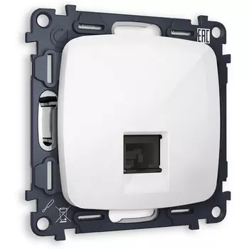 Розетка Ethernet RJ-45 (белый глянец) Ambrella Volt QUANT MO112010