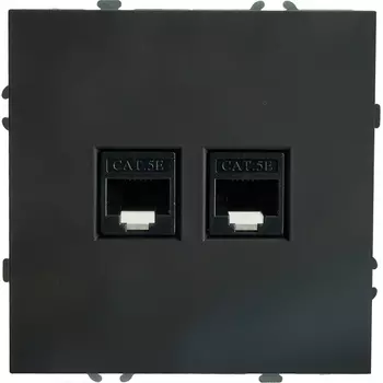 Розетка Ethernet RJ-45 (черный) Stekker Эмили 49848