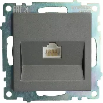 Розетка Ethernet RJ-45 (графит) Stekker Катрин 49418