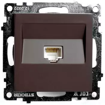 Розетка Ethernet RJ-45 (коричневый) Stekker Катрин 49023