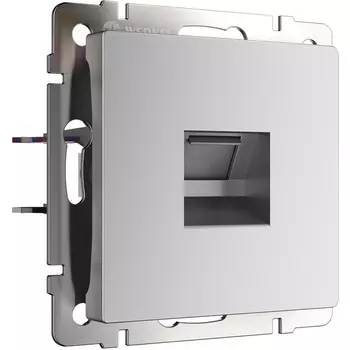 Розетка Ethernet RJ-45 (серебряный матовый) Werkel W1181065 (a063620)