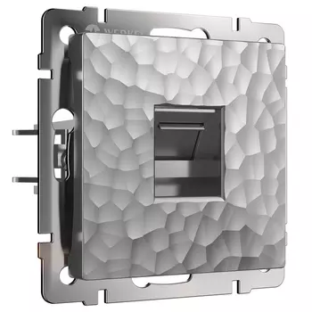 Розетка Ethernet RJ-45 (hammer серебряный) Werkel W1281006 (a052071)