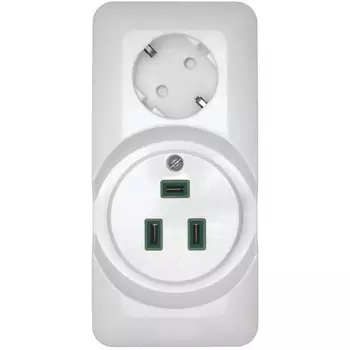 Розетка комбинированная для электроплиты 32А и силовая с заземлением и шторками 16А (белый) Systeme Electric Прима RA32-211R-B