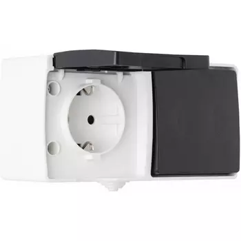 Розетка с одноклавишным выключателем Arte Milano am-309 309.52-1.grey