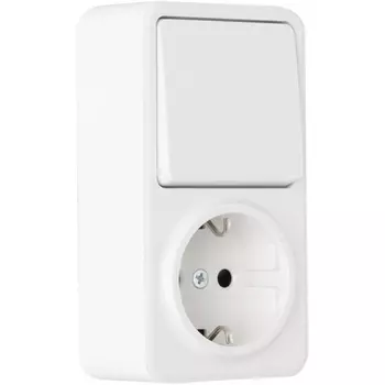 Розетка с одноклавишным выключателем Arte Milano am-310 310.52-1.white