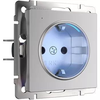 Розетка с подсветкой (серебряный) (a054521) Werkel Встраиваемые механизмы серебряные W1171406