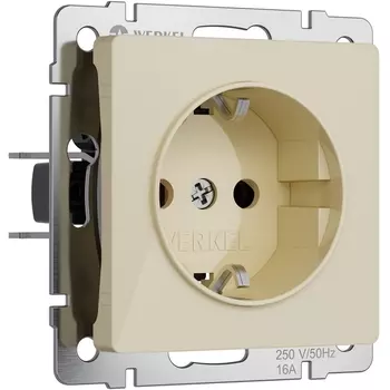 Розетка с заземлением (айвори акрил) Werkel W1171043 (a064060)