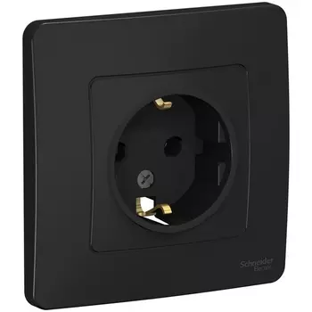 Розетка с заземлением (антрацит) Systeme Electric Blanca BLNRS001016