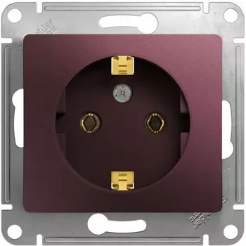 Розетка с заземлением (баклажановый) Systeme Electric Glossa GSL001143