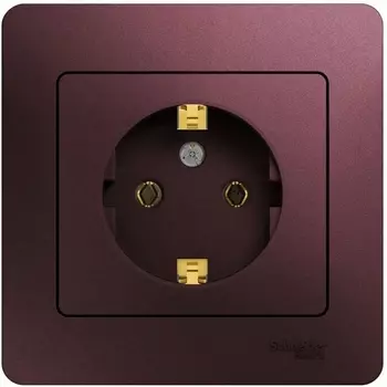 Розетка с заземлением (баклажановый) Systeme Electric Glossa GSL001142