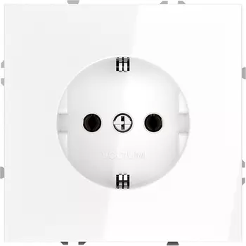 Розетка с заземлением (белый глянцевый) Voltum S70 VLS040101