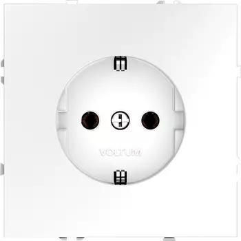 Розетка с заземлением (белый матовый) Voltum S70 VLS040102