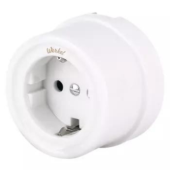 Розетка с заземлением (белый) Ретро Werkel W5671001 (a051312)