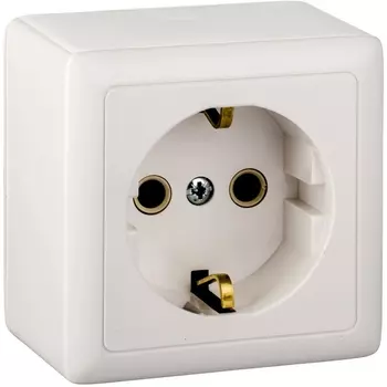 Розетка с заземлением (белый) Systeme Electric HIT RA16-133I-B