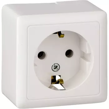 Розетка с заземлением (белый) Systeme Electric HIT RA16-133-B