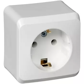 Розетка с заземлением (белый) Systeme Electric Этюд PA16-003B