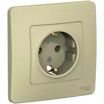 Розетка с заземлением (бежевый) Systeme Electric Blanca BLNRS001017