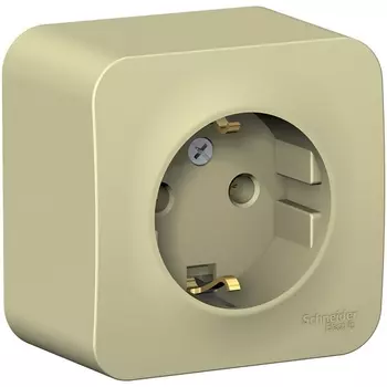 Розетка с заземлением (бежевый) Systeme Electric Blanca BLNRA010117