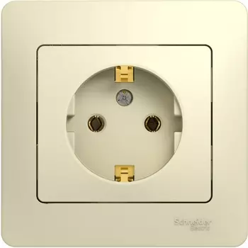 Розетка с заземлением (бежевый) Systeme Electric Glossa GSL000242