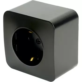 Розетка с заземлением (черный матовый) Stekker София 49494