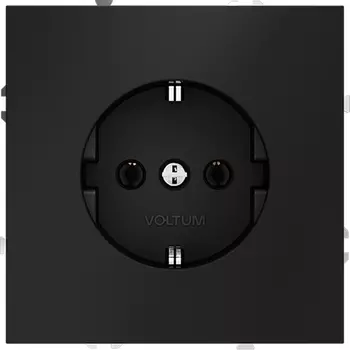 Розетка с заземлением (черный матовый) Voltum S70 VLS040108