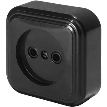 Розетка с заземлением (черный) Stekker Брест 39688