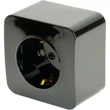 Розетка с заземлением (черный) Stekker София 49314