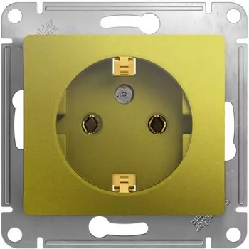 Розетка с заземлением (фисташковый) Systeme Electric Glossa GSL001043