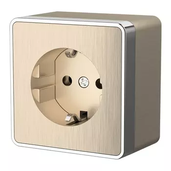 Розетка с заземлением Gallant (шампань рифленый) Werkel W5071010 (a051038)