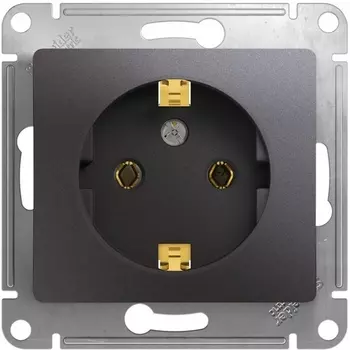 Розетка с заземлением (графит) Systeme Electric Glossa GSL001343