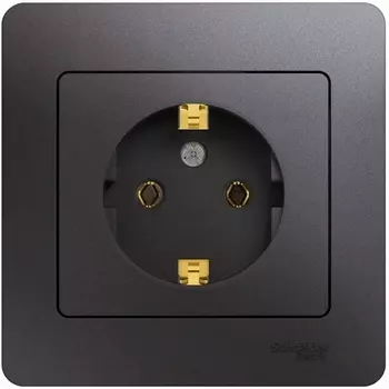 Розетка с заземлением (графит) Systeme Electric Glossa GSL001342