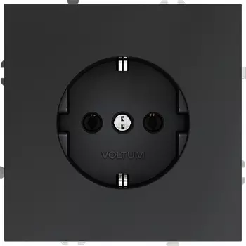 Розетка с заземлением (графит) Voltum S70 VLS040107