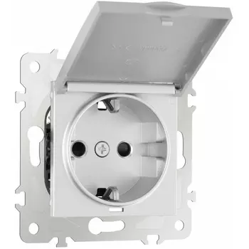 Розетка с заземлением и крышкой Arte Milano am-203 203.41-1.silver