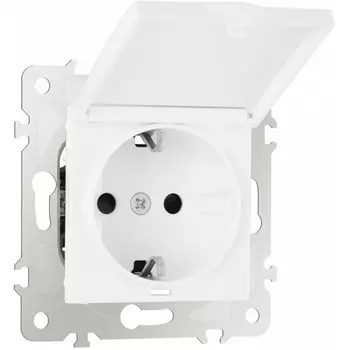 Розетка с заземлением и крышкой Arte Milano am-203 203.41-1.white