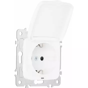 Розетка с заземлением и крышкой Arte Milano am-205 205.41-1.white