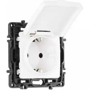 Розетка с заземлением и крышкой Arte Milano am-217 217.41-1.white