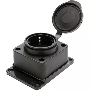 Розетка с заземлением и крышкой (черный) Stekker Одри 39018