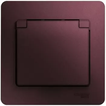 Розетка с заземлением и шторками (баклажановый) Systeme Electric Glossa GSL001146
