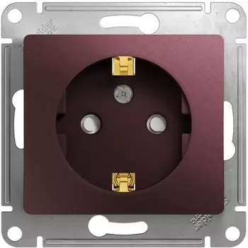 Розетка с заземлением и шторками (баклажановый) Systeme Electric Glossa GSL001145