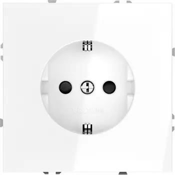 Розетка с заземлением и шторками (белый глянцевый) Voltum S70 VLS040201
