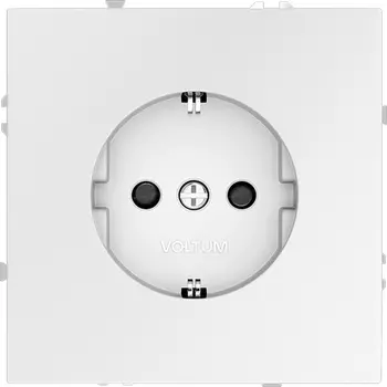 Розетка с заземлением и шторками (белый матовый) Voltum S70 VLS040202