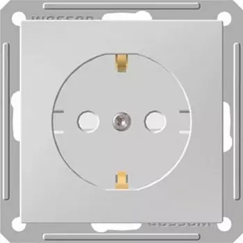 Розетка с заземлением и шторками (белый) Systeme Electric RS16-152-1-86