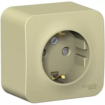 Розетка с заземлением и шторками (бежевый) Systeme Electric Blanca BLNRA011117