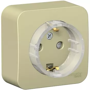 Розетка с заземлением и шторками (бежевый) Systeme Electric Blanca BLNRA111117